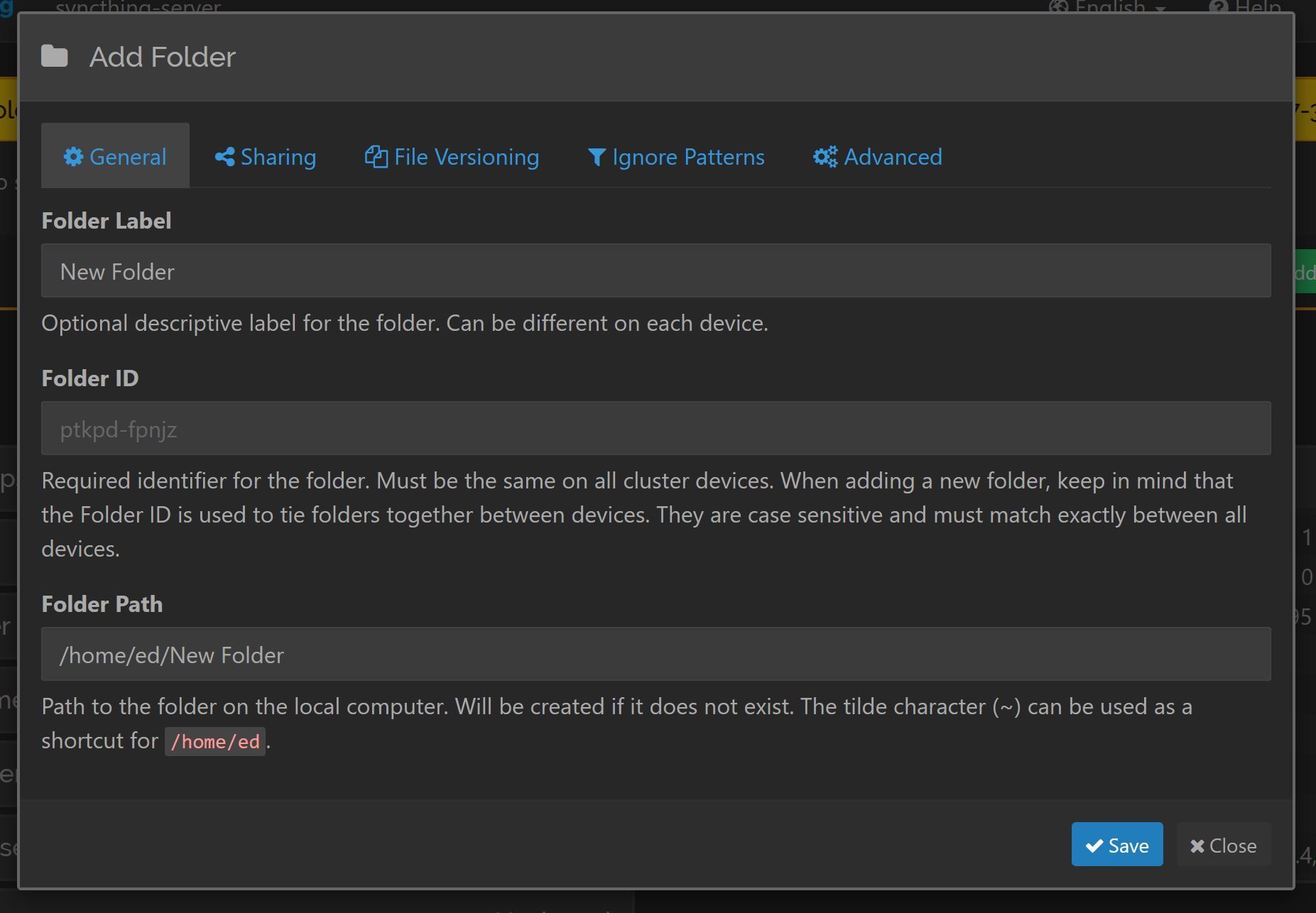 syncthing-add-folder