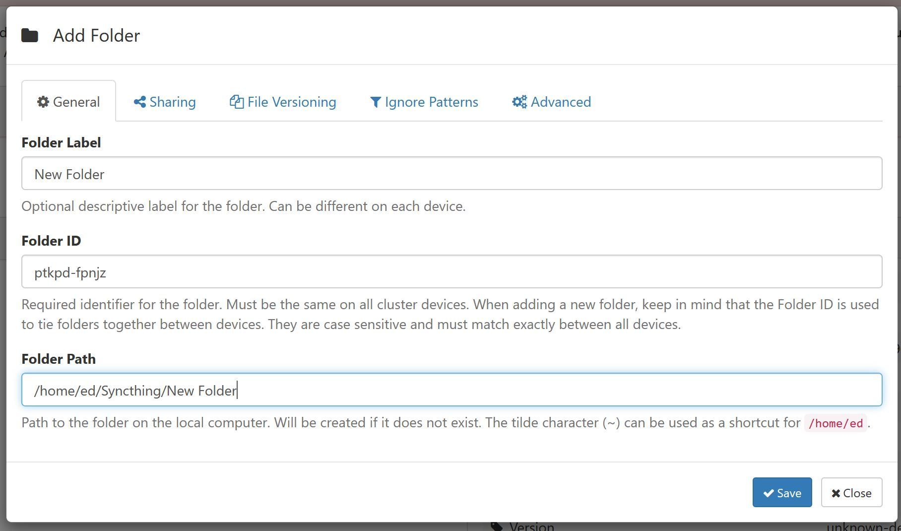 syncthing-new-folder-window