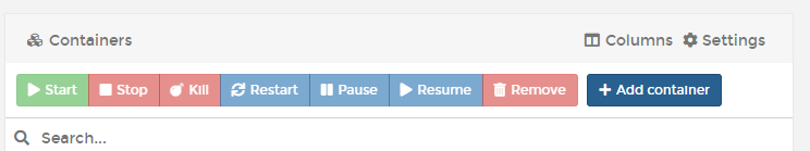 Add container button