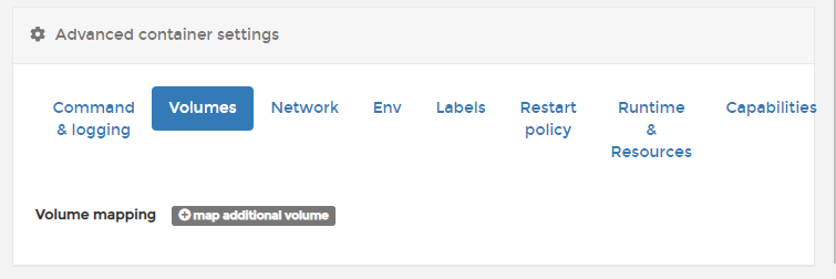 Portainer volume mapping