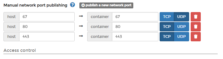 Portainer port mapping