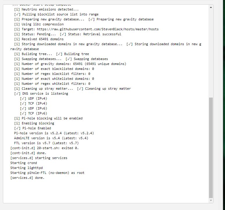 Portainer container logs